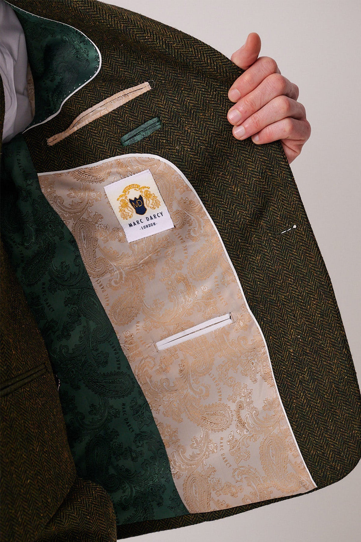 DEAN - Olive Tweed Three Piece Suit