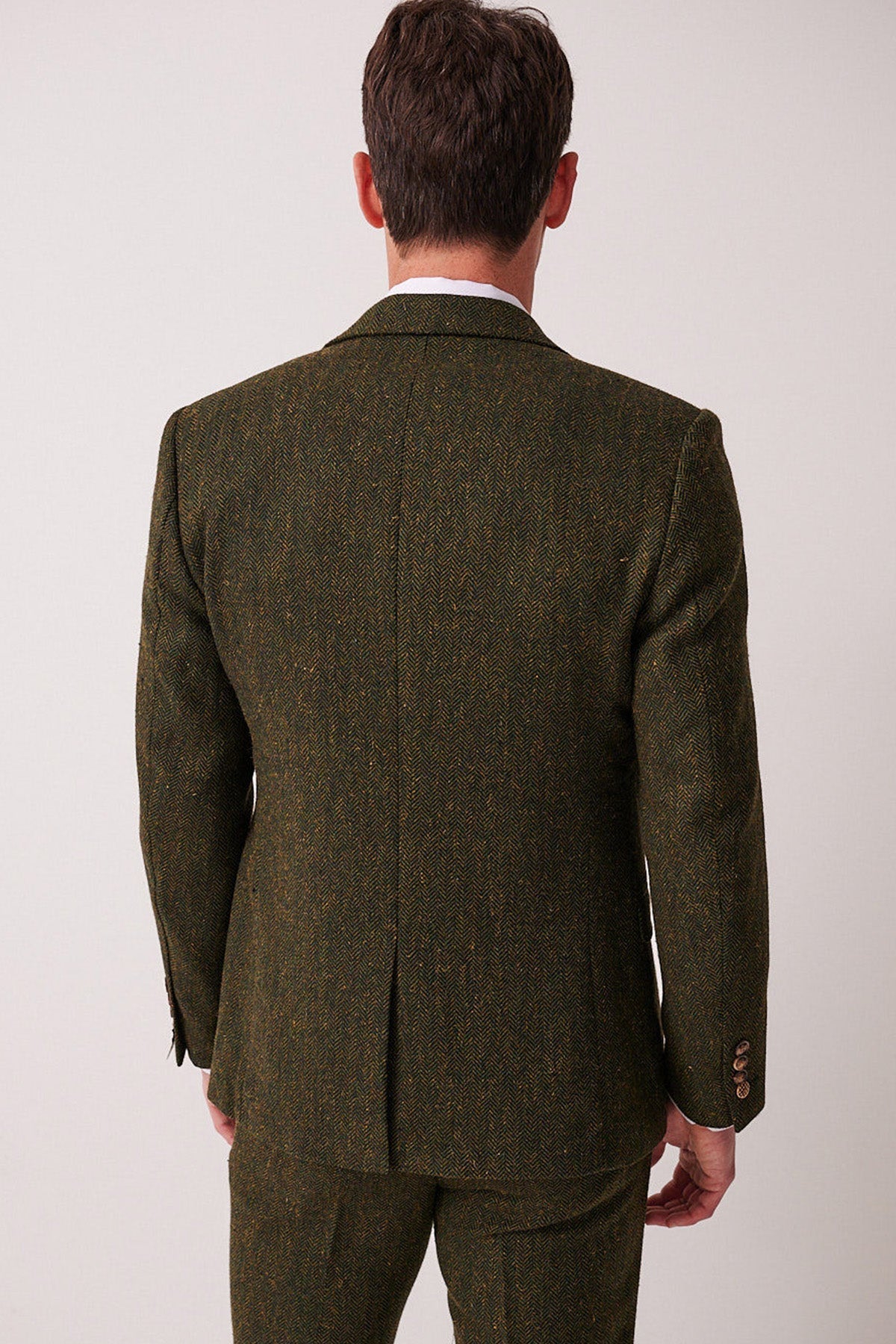 DEAN - Olive Tweed Three Piece Suit