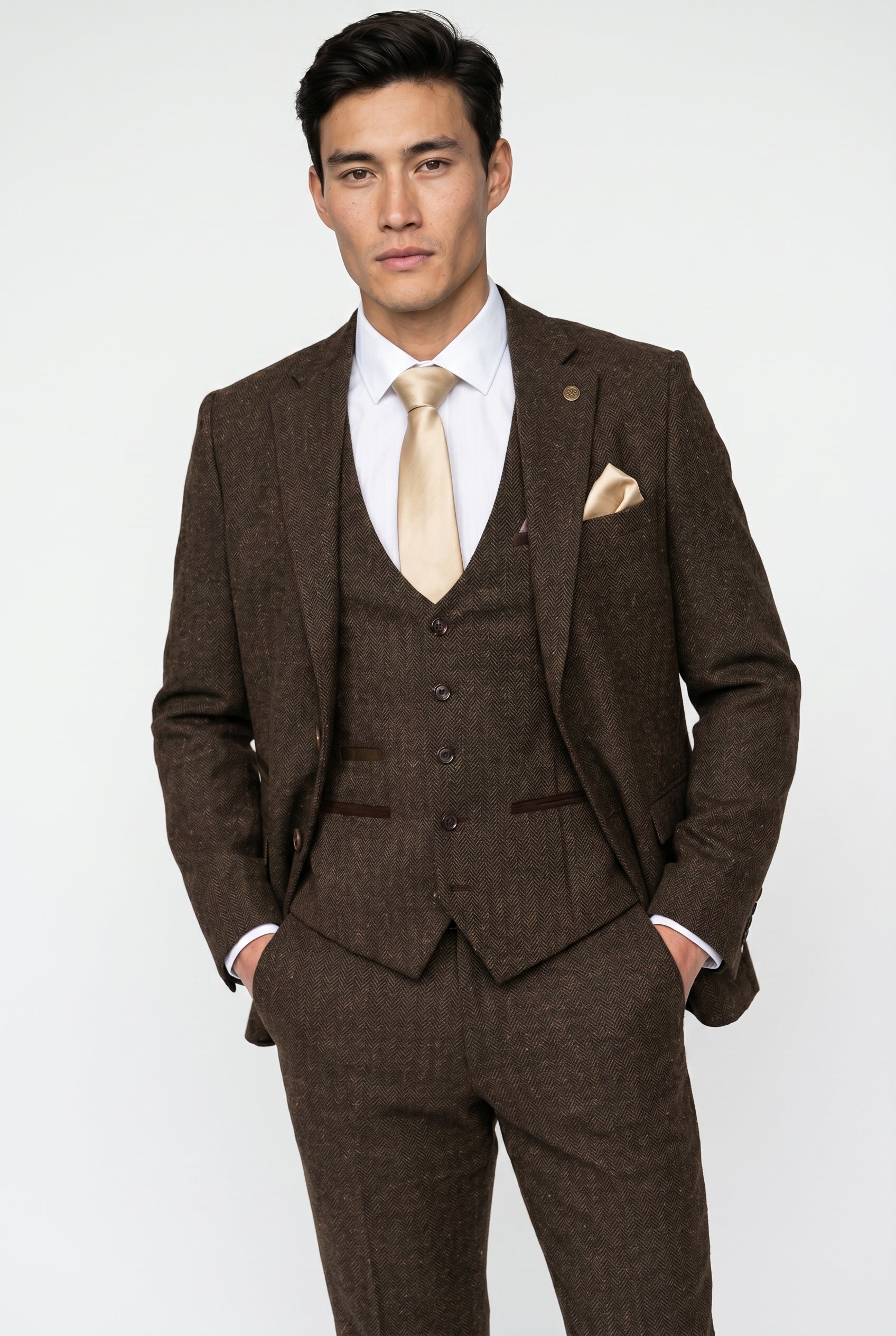 DEAN - Brown Tweed Three Piece Suit