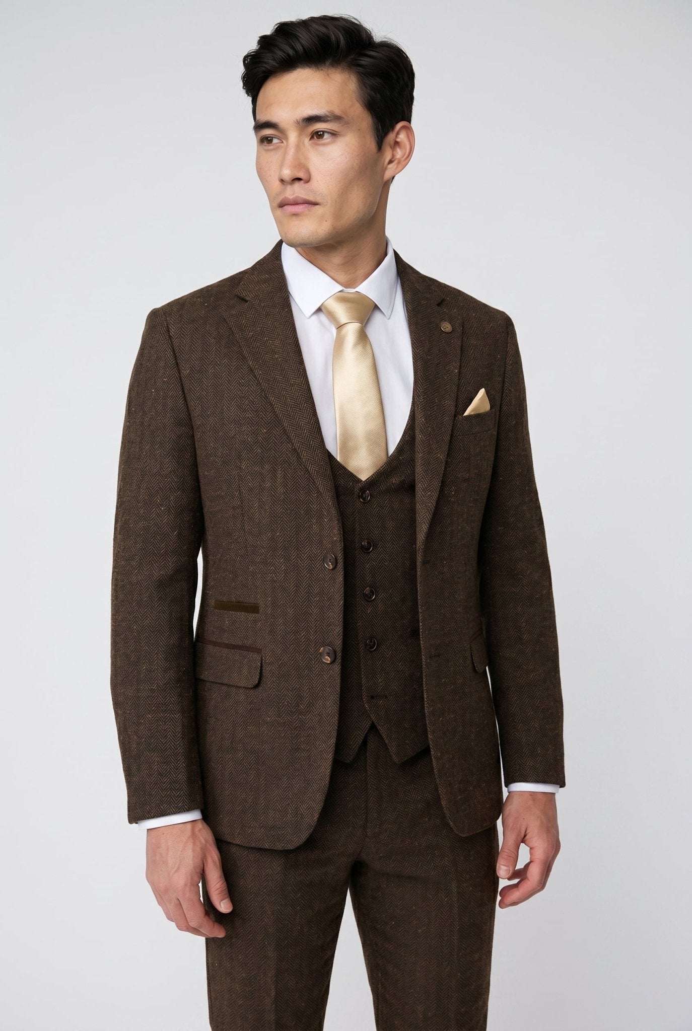 Dean - Brown Tweed Three Piece Suit