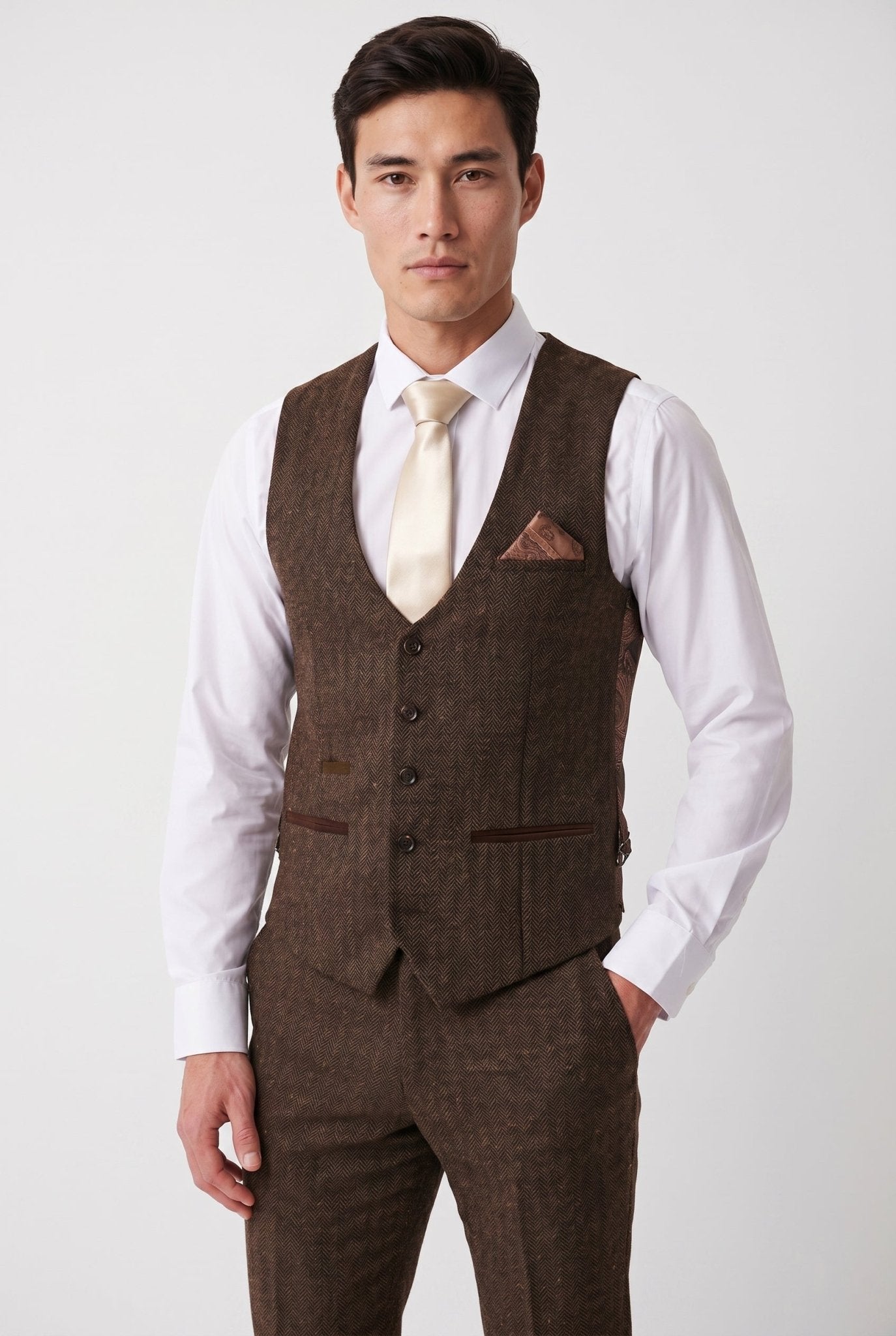 Dean - Brown Tweed Three Piece Suit