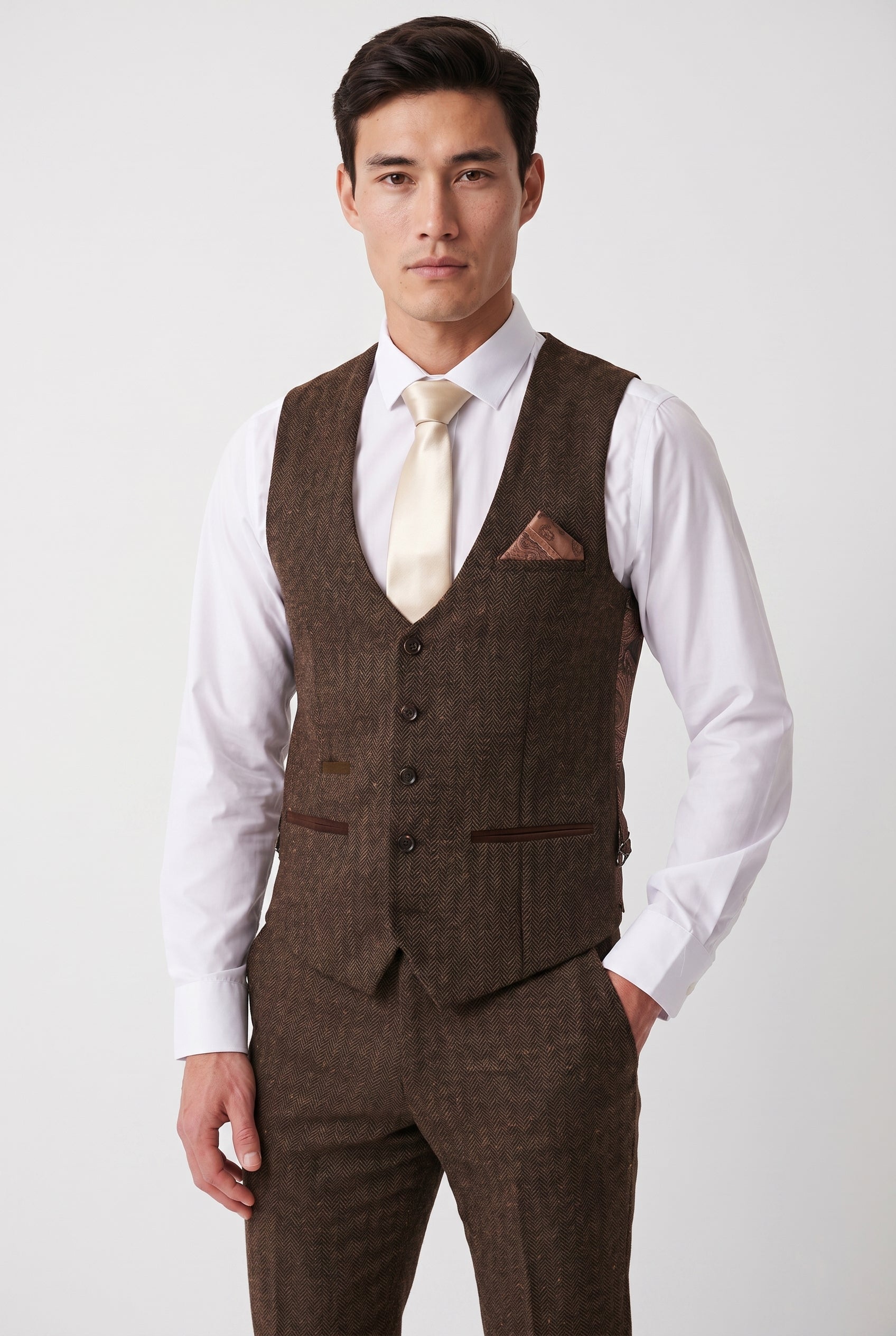 DEAN - Brown Tweed Three Piece Suit