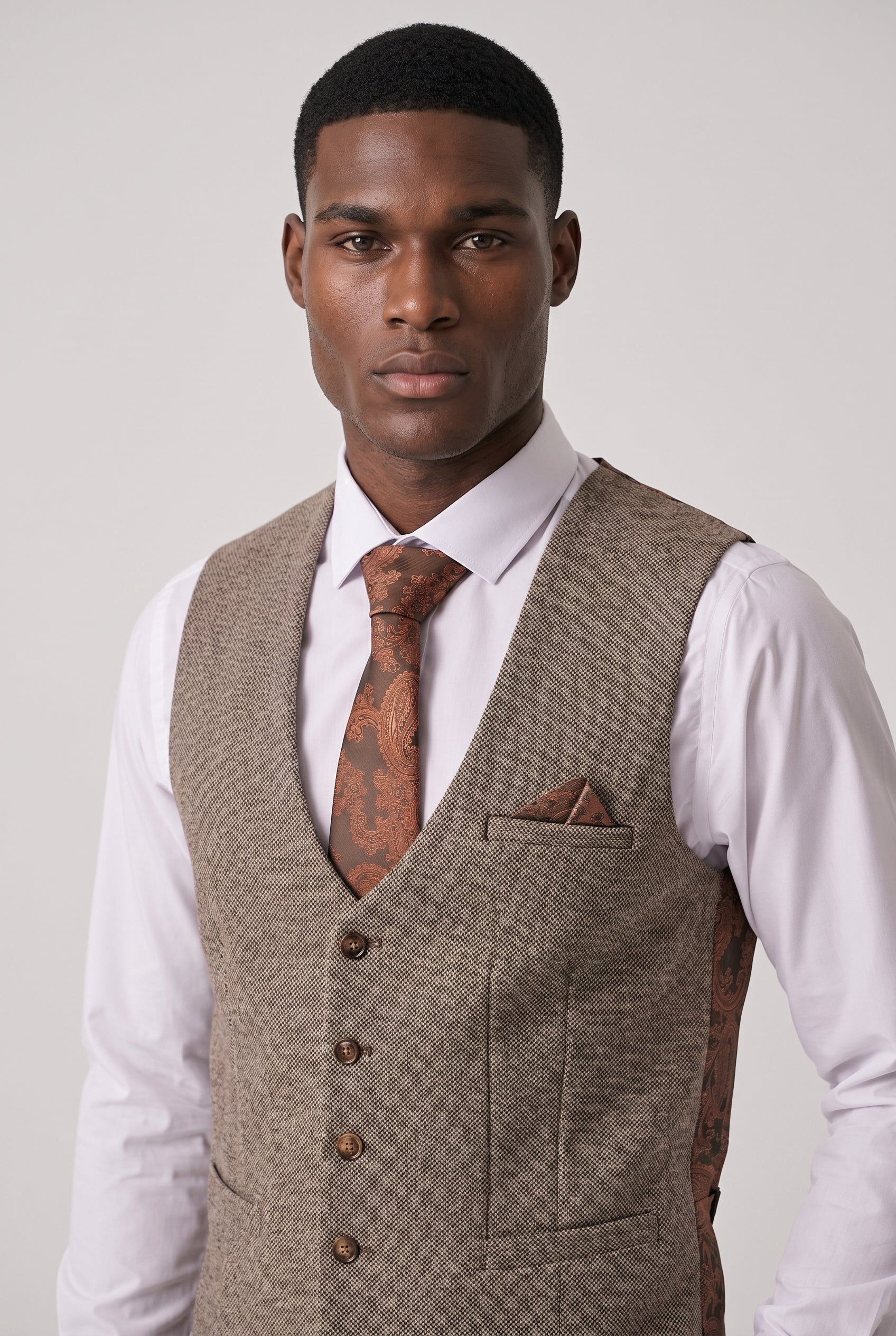 HAYDEN - Tan Crossweave Three Piece Suit