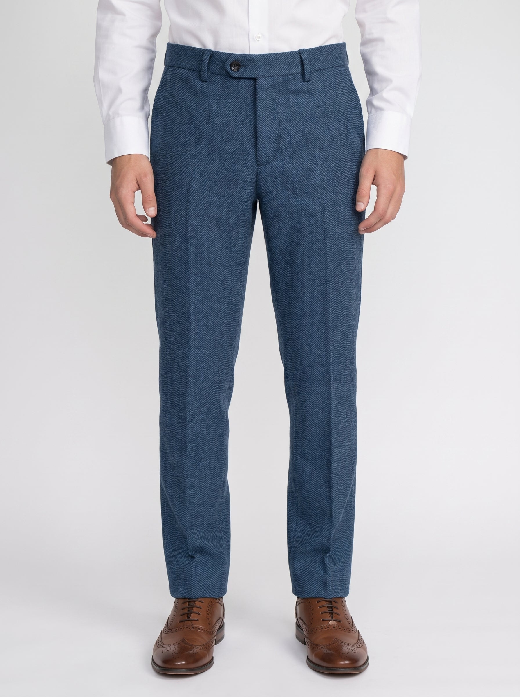 DION - Blue Tweed Check Three Piece Suit