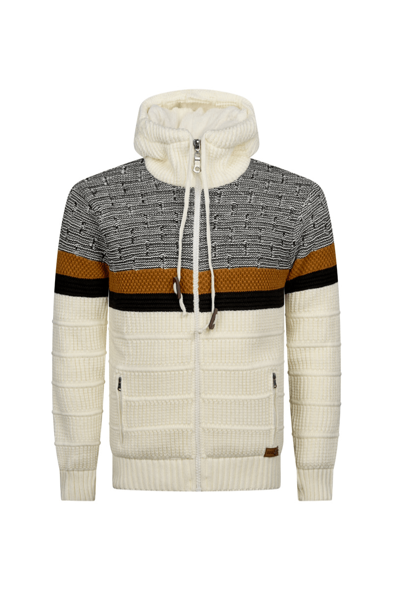Montieri Sherpa-Lined Knit Jacket – Ivory Amber