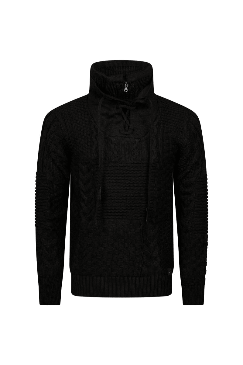 Vittorio Structured Cable Knit – Jet Black