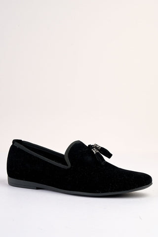 Volterra Velvet Tassel Black Loafer Volterra Velvet Tassel Black Loafer