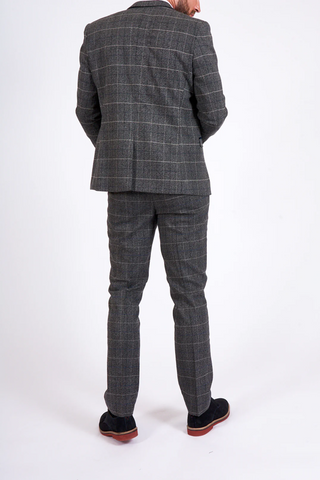 Marc Darcy Scott Grey Checked Tweed Three Piece Suit Marc Darcy Scott Grey Checked Tweed Three Piece Suit