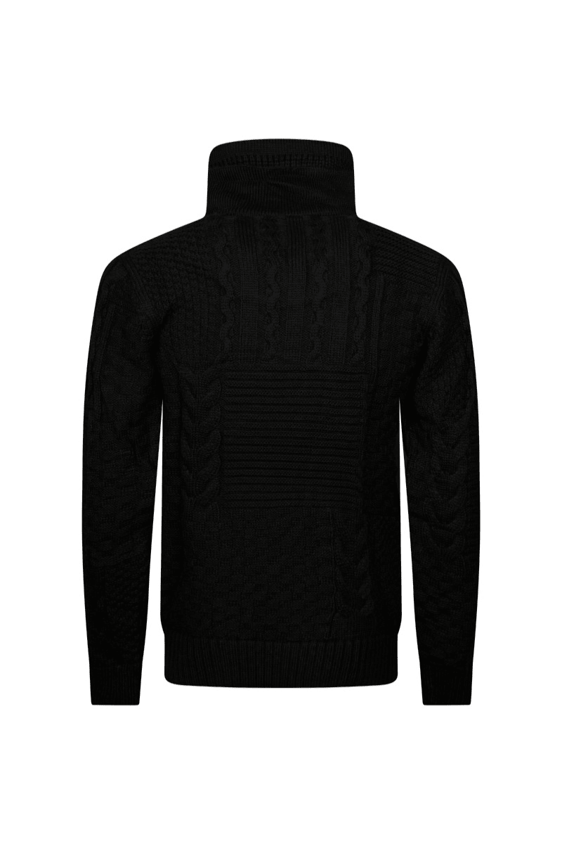 Vittorio Structured Cable Knit – Jet Black