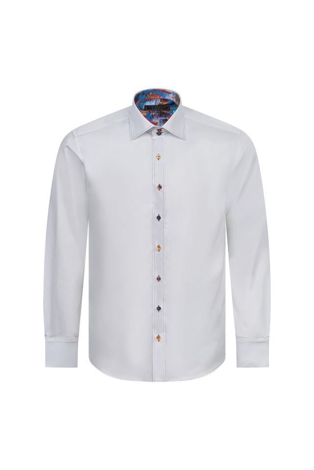 White Shirt with Abstract Trim