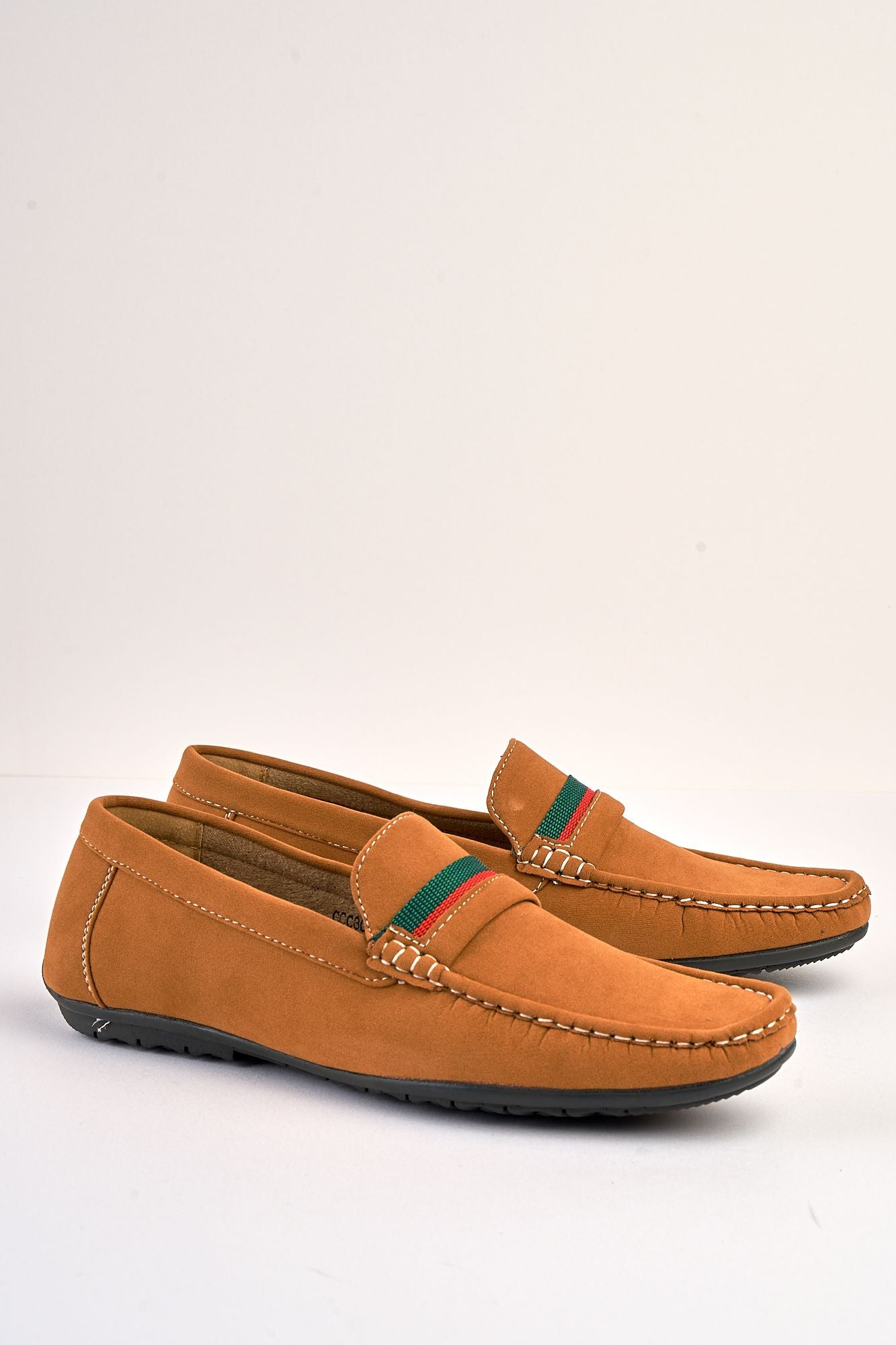 Azzurro Tan Suede Loafers