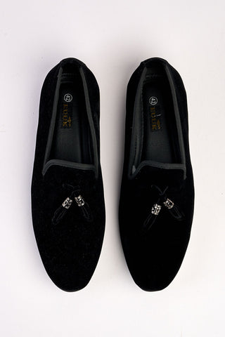 Volterra Velvet Tassel Black Loafer Volterra Velvet Tassel Black Loafer