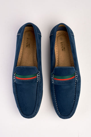 Azzurro Navy Suede Loafers Azzurro Navy Suede Loafers