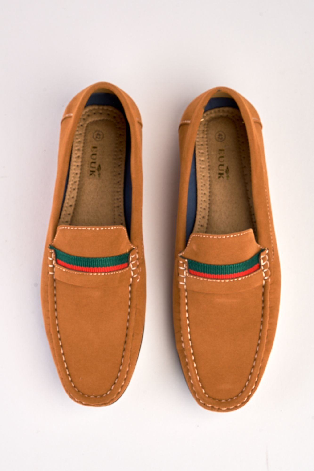 Azzurro Tan Suede Loafers