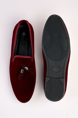 Volterra Velvet Tassel Wine Loafer Volterra Velvet Tassel Wine Loafer