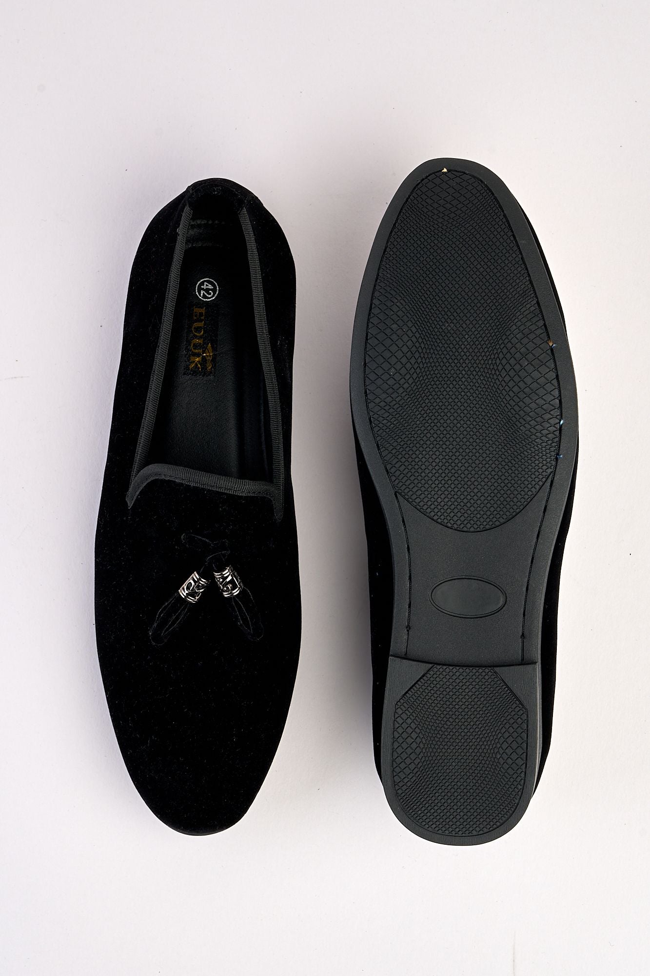 Volterra Velvet Tassel Black Loafer