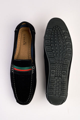 Azzurro Black Suede Loafers Azzurro Black Suede Loafers