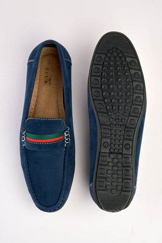 Azzurro Navy Suede Loafers Azzurro Navy Suede Loafers
