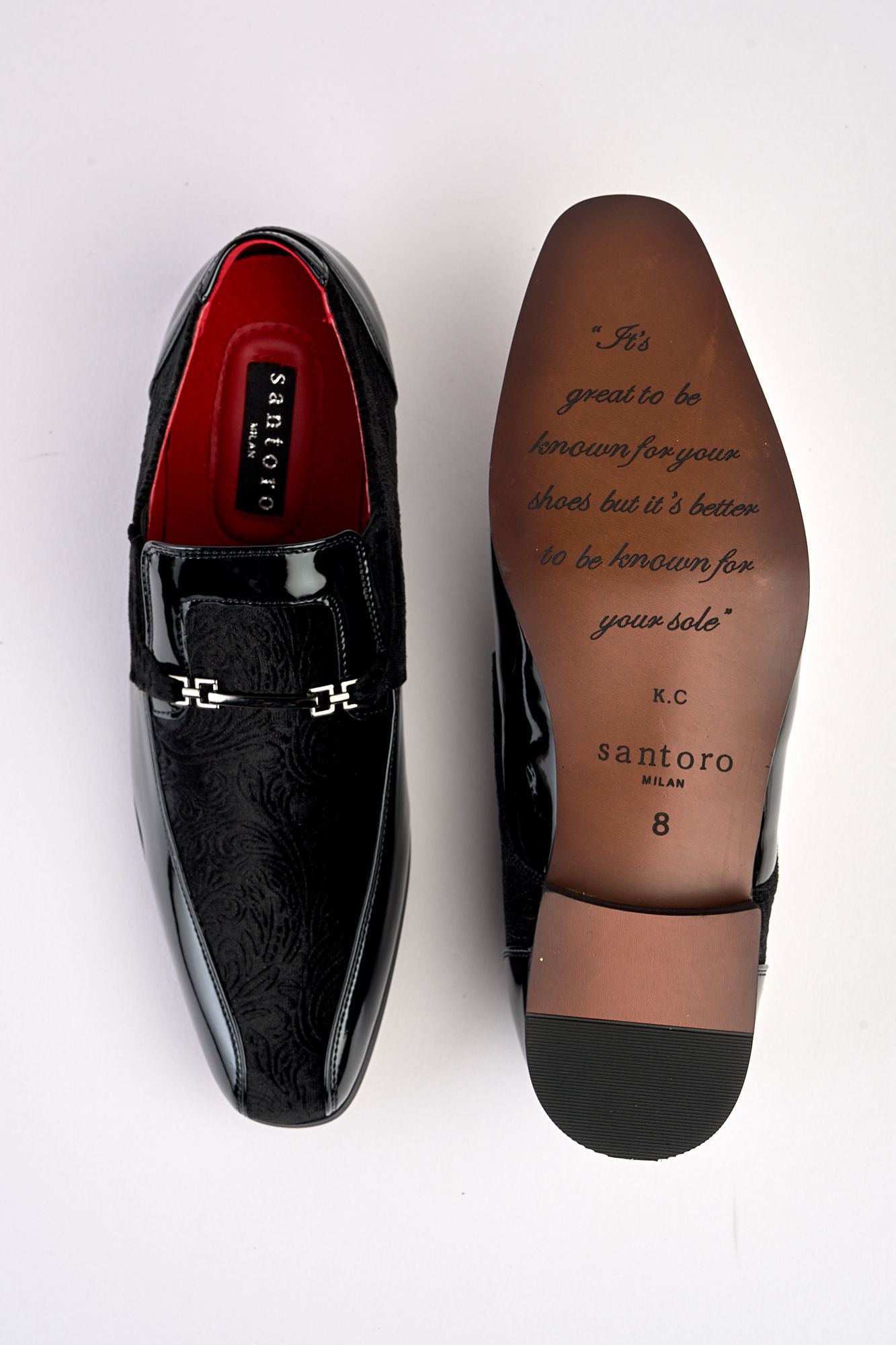 Conte Pattern Black Shoe