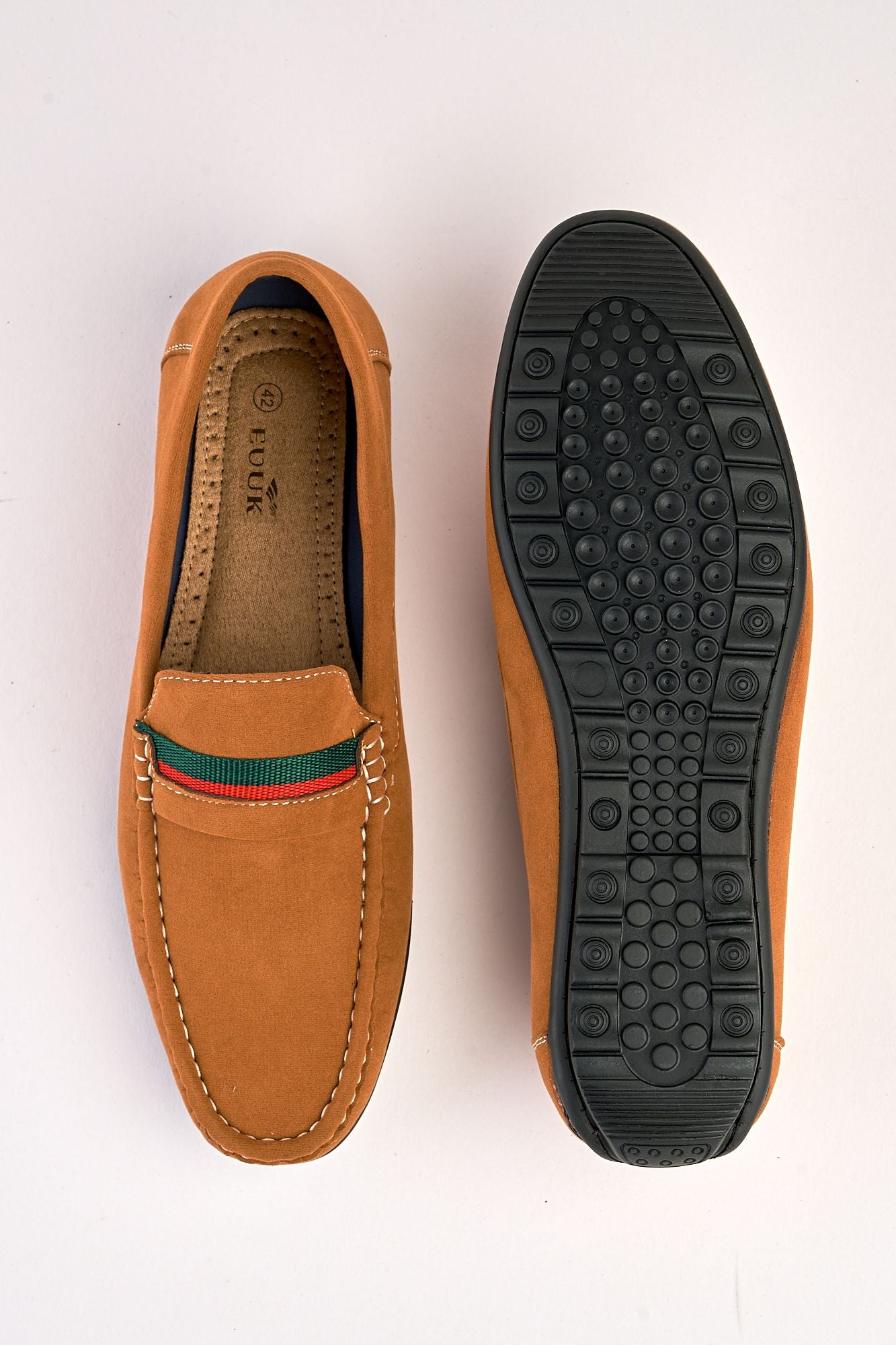 Azzurro Tan Suede Loafers