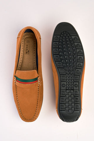 Azzurro Tan Suede Loafers Azzurro Tan Suede Loafers