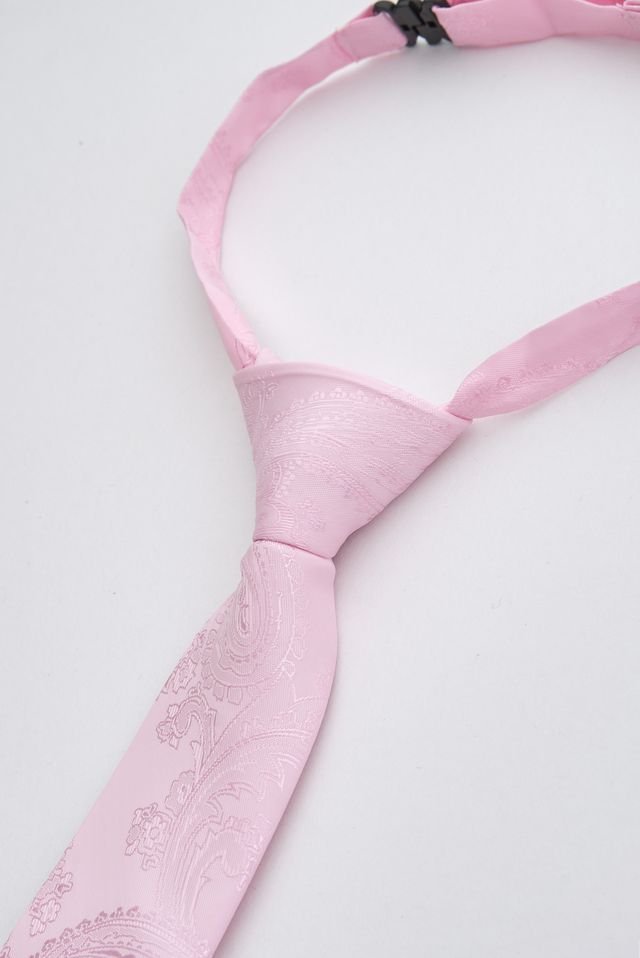 Junior Pink Paisley Tie