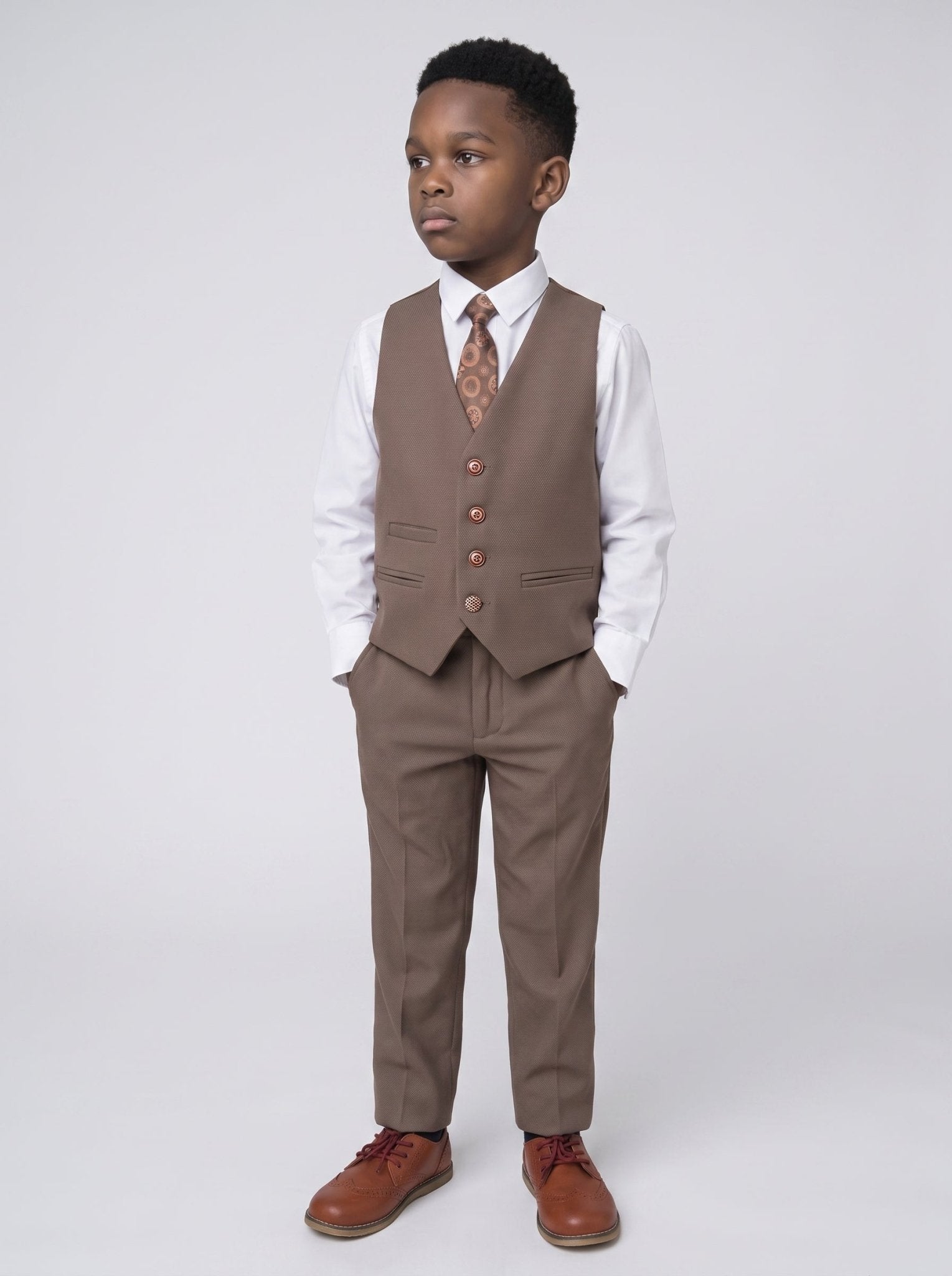 HM5 - Tan Tailored Three Piece Suit