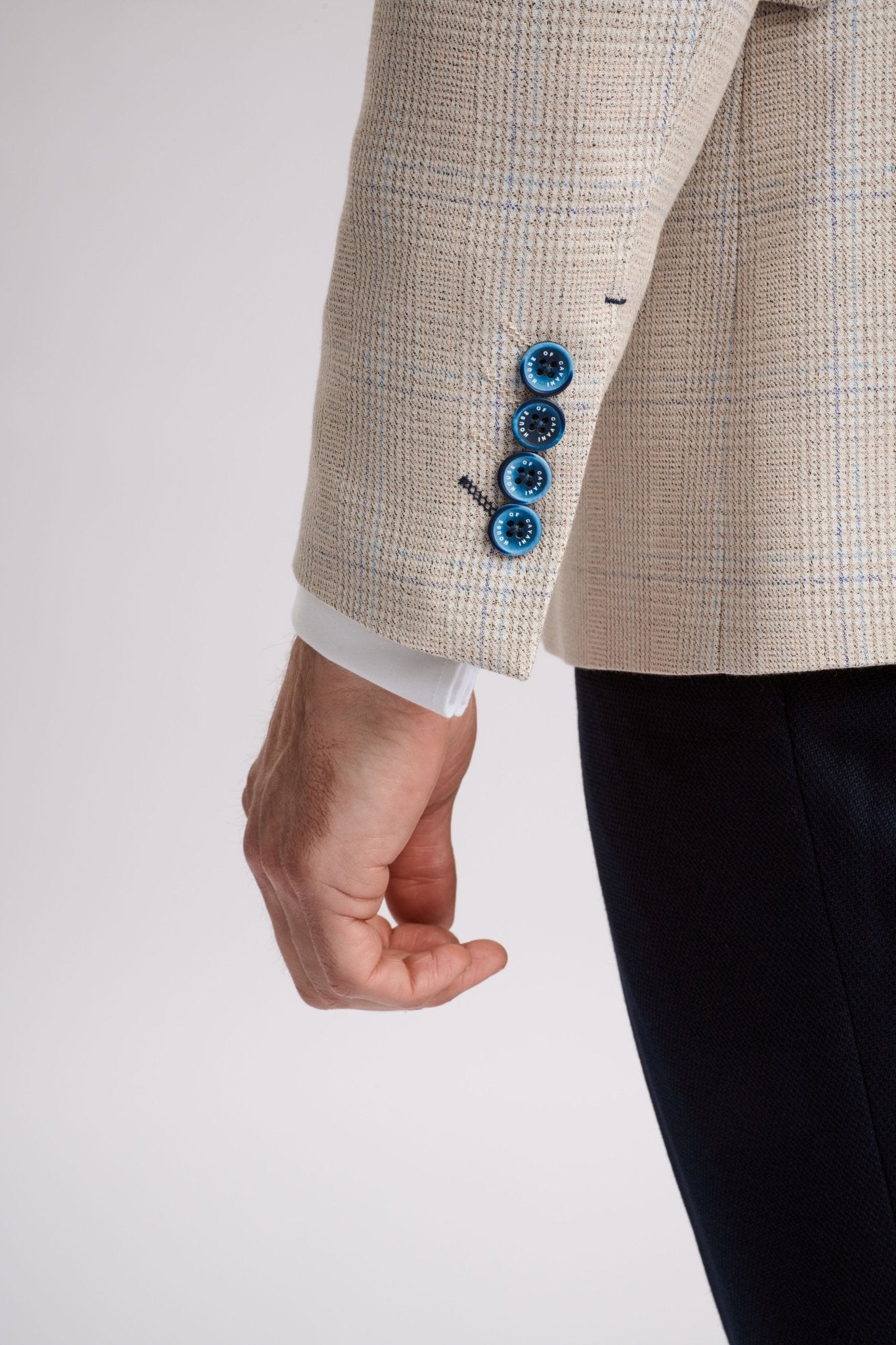 Caridi Beige Double Breasted Blazer