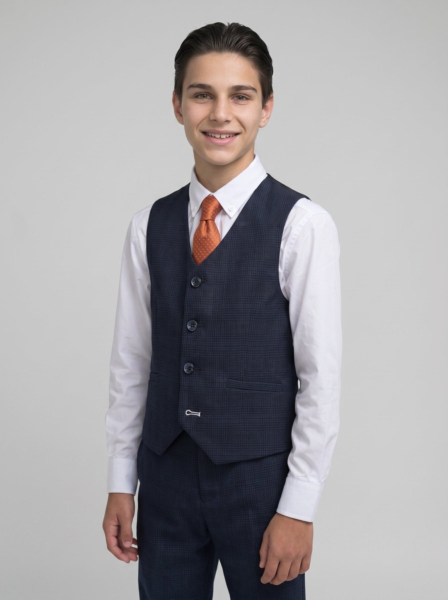 Boys Caridi Navy Three Piece Suit