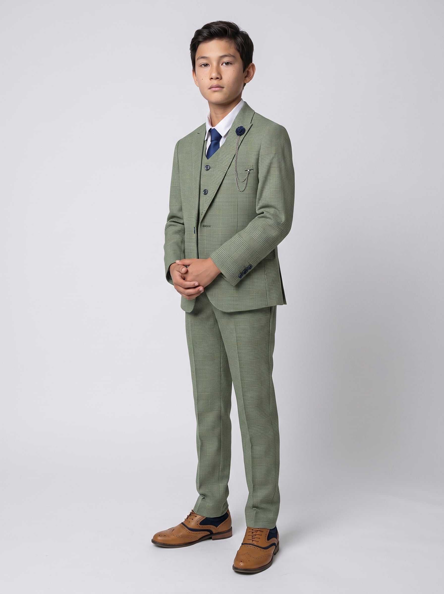 Boys Caridi Sage Three Piece Suit