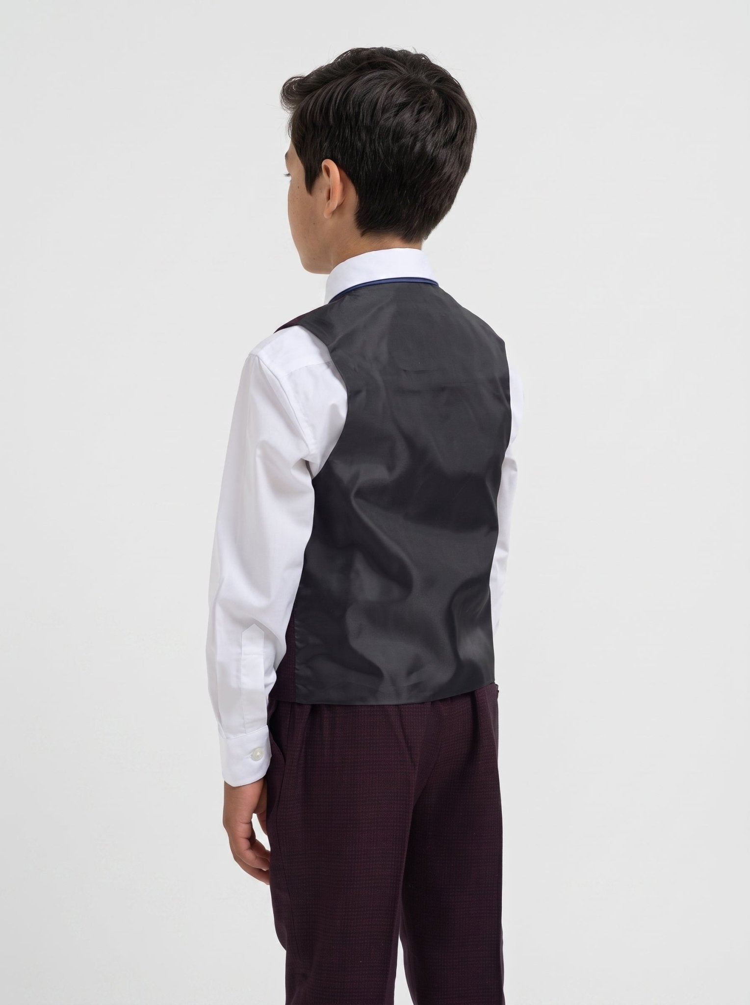 Boys Caridi Wine Three Piece Suit