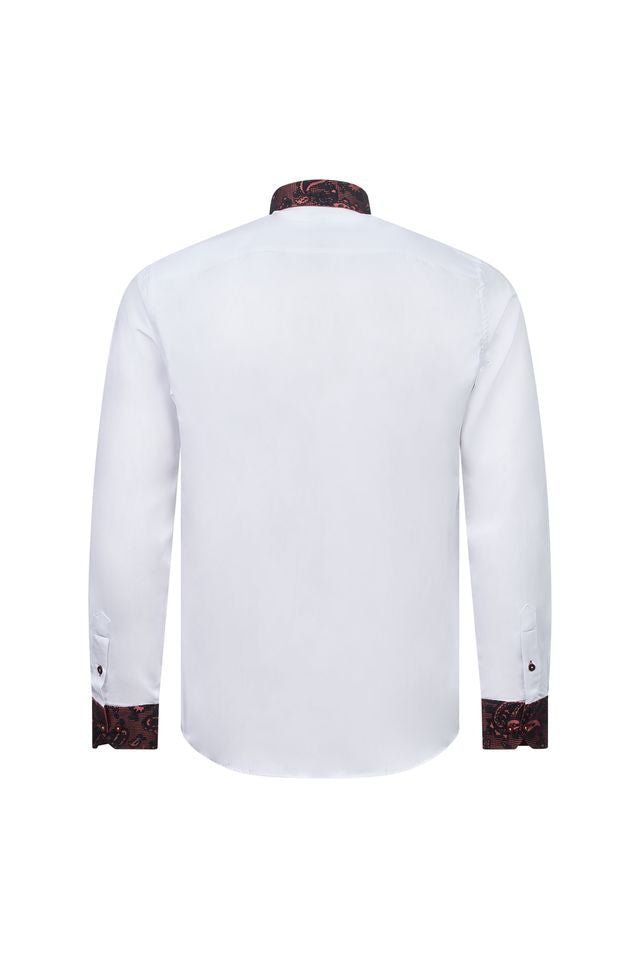 Signature Shirt with Paisley Contrast