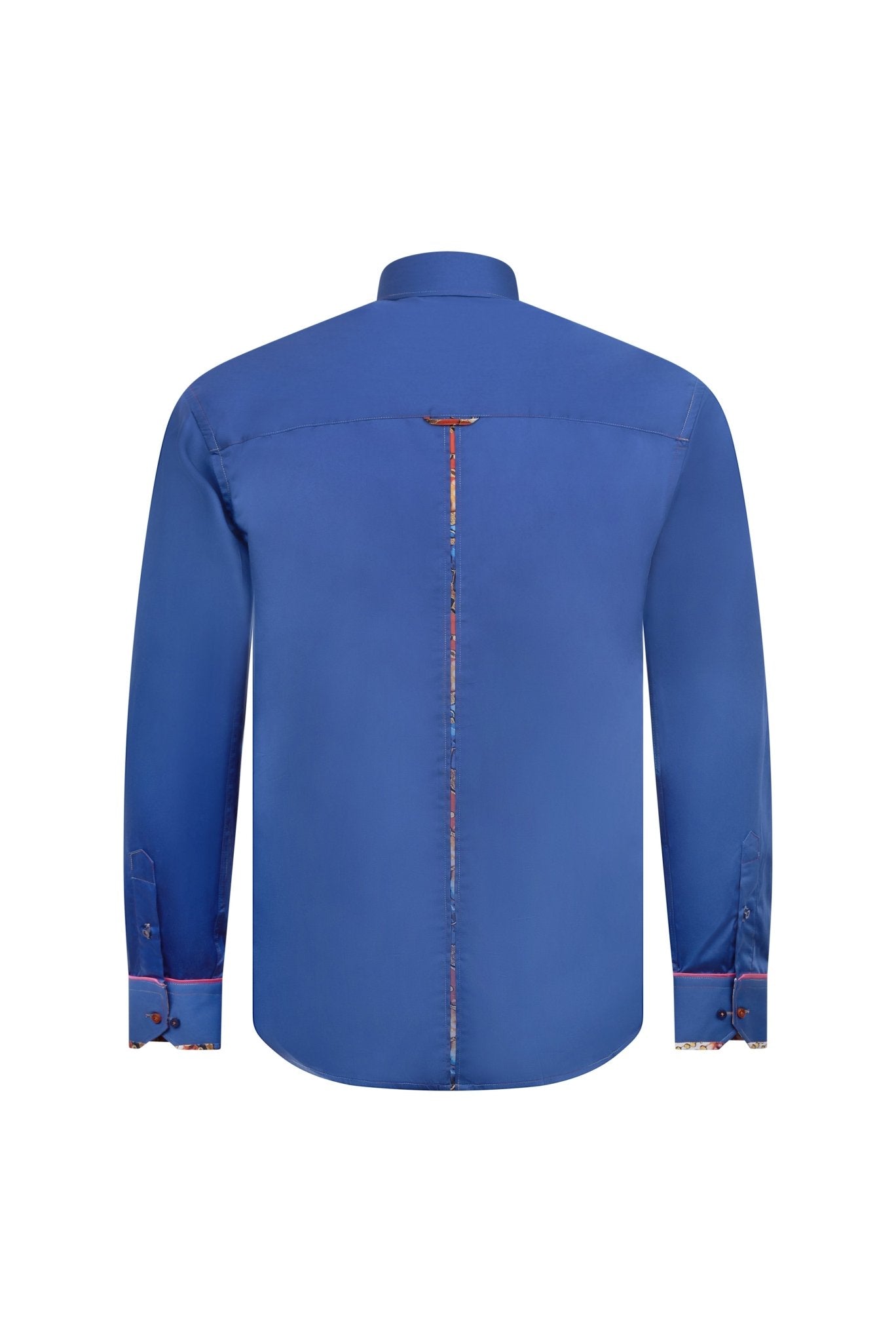 Royal Blue Shirt with Abstract Contrast