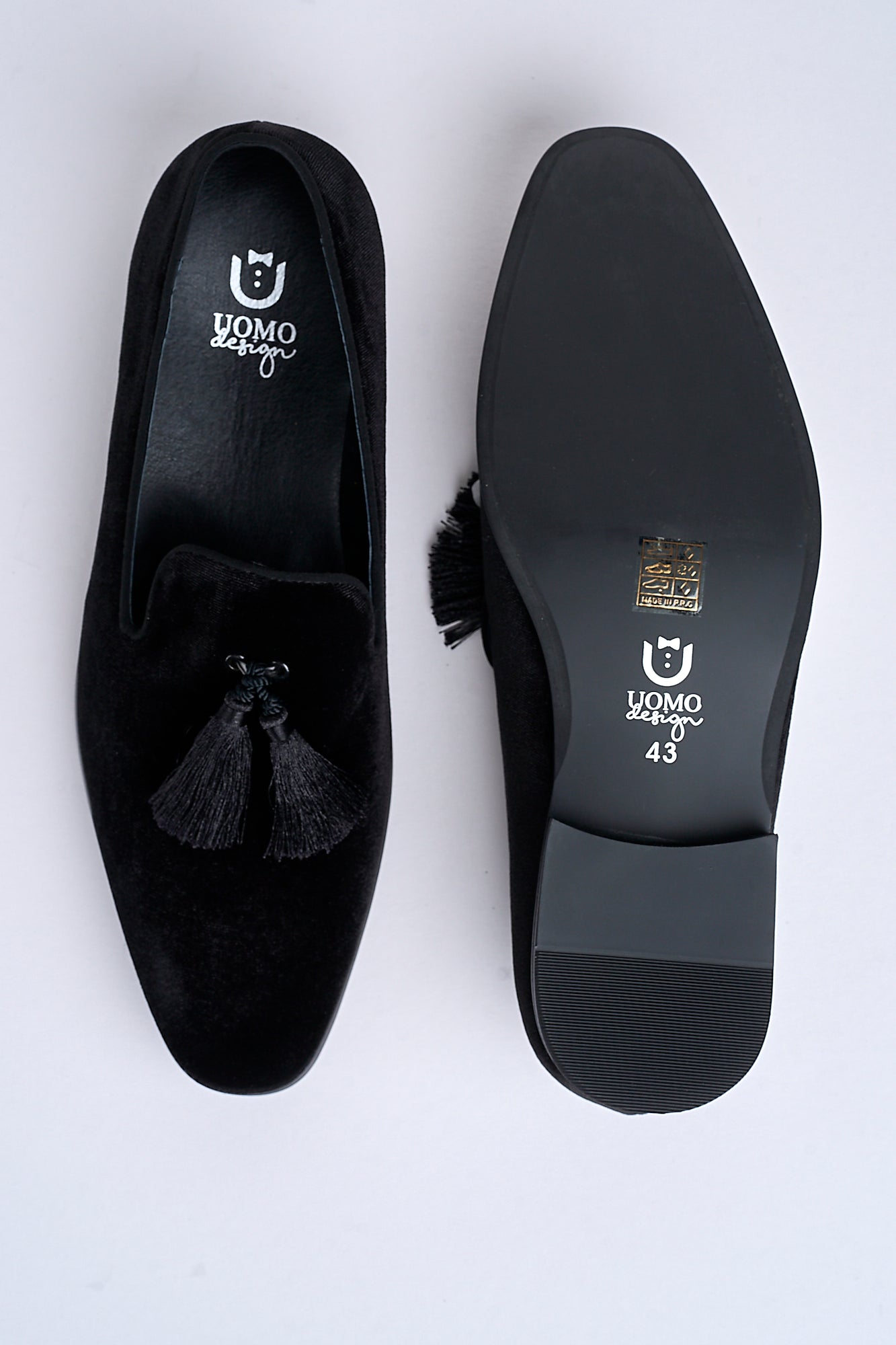 Alessandro Velvet Tassel Loafers – Jet Black