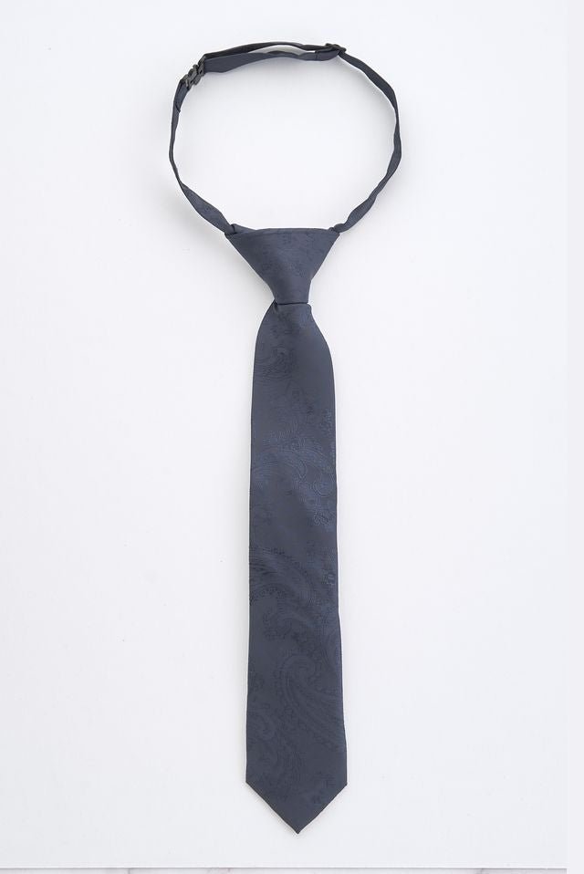 Junior Navy Paisley Tie