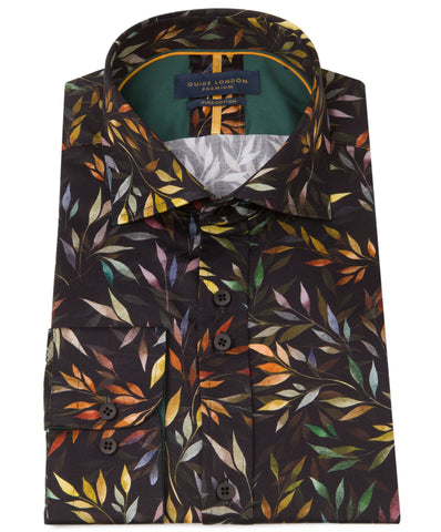 Men's Long Sleeve Leafy Navy Shirt Men's Long Sleeve Leafy Navy Shirt