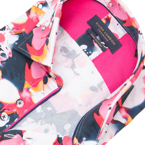 Paint Mix Print Shirt Navy, White & Pink Shirt Paint Mix Print Shirt Navy, White & Pink Shirt