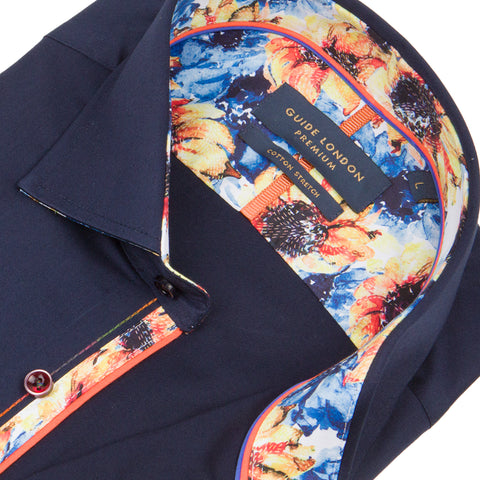 Navy Long Sleeve Plain But Not Plain Shirt Navy Long Sleeve Plain But Not Plain Shirt