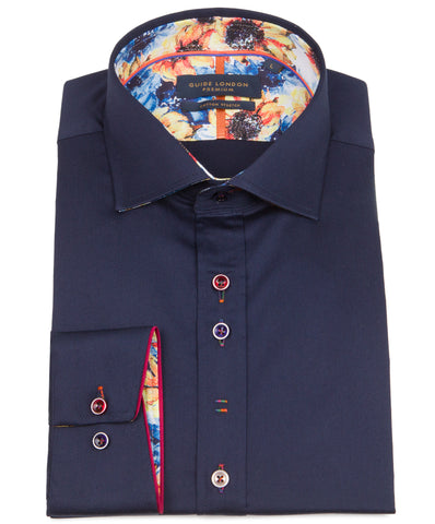 Navy Long Sleeve Plain But Not Plain Shirt Navy Long Sleeve Plain But Not Plain Shirt