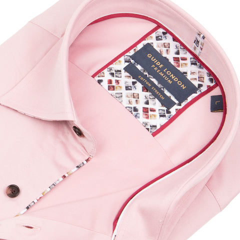 Dusty Pink Long Sleeve Solid Colour Ombre Button Shirt Dusty Pink Long Sleeve Solid Colour Ombre Button Shirt