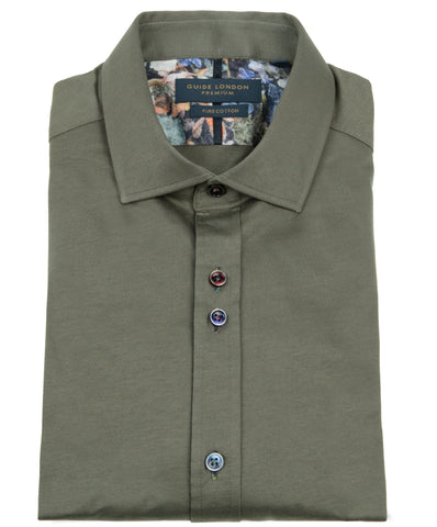Stretchy Plain But Not Plain sage Cotton Shirt Stretchy Plain But Not Plain sage Cotton Shirt