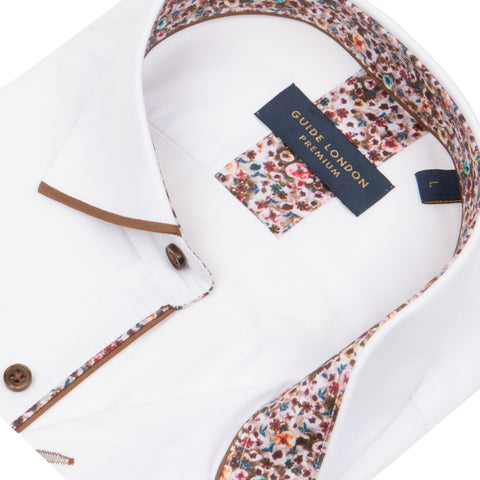 Long Sleeve Panelled Collar End on End Shirt Long Sleeve Panelled Collar End on End Shirt