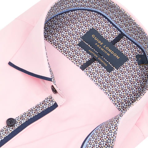 Pink Long Sleeve Cotton Elastane Shirt Pink Long Sleeve Cotton Elastane Shirt