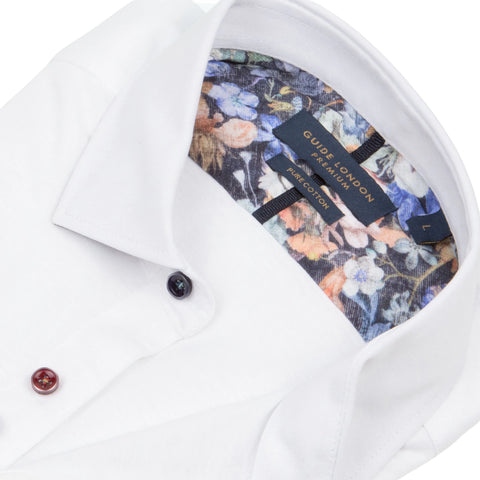 Stretchy Plain But Not Plain White Cotton Shirt Stretchy Plain But Not Plain White Cotton Shirt