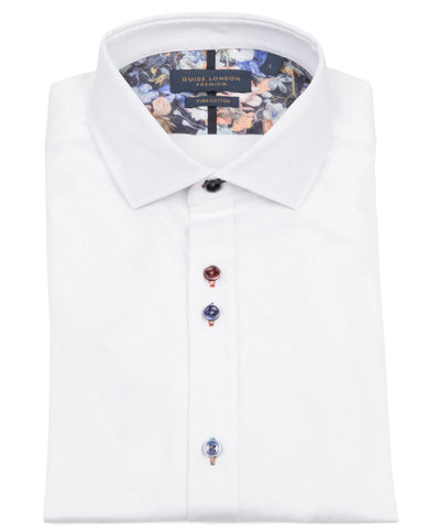 Stretchy Plain But Not Plain White Cotton Shirt Stretchy Plain But Not Plain White Cotton Shirt