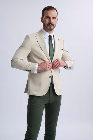 Marcello Single-Breasted Blazer with Khaki Trousers Marcello Single-Breasted Blazer with Khaki Trousers