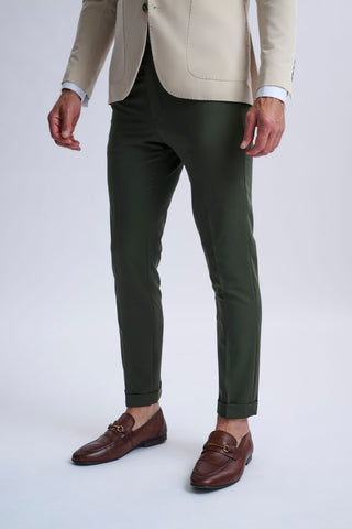 Marcello Single-Breasted Blazer with Khaki Trousers Marcello Single-Breasted Blazer with Khaki Trousers