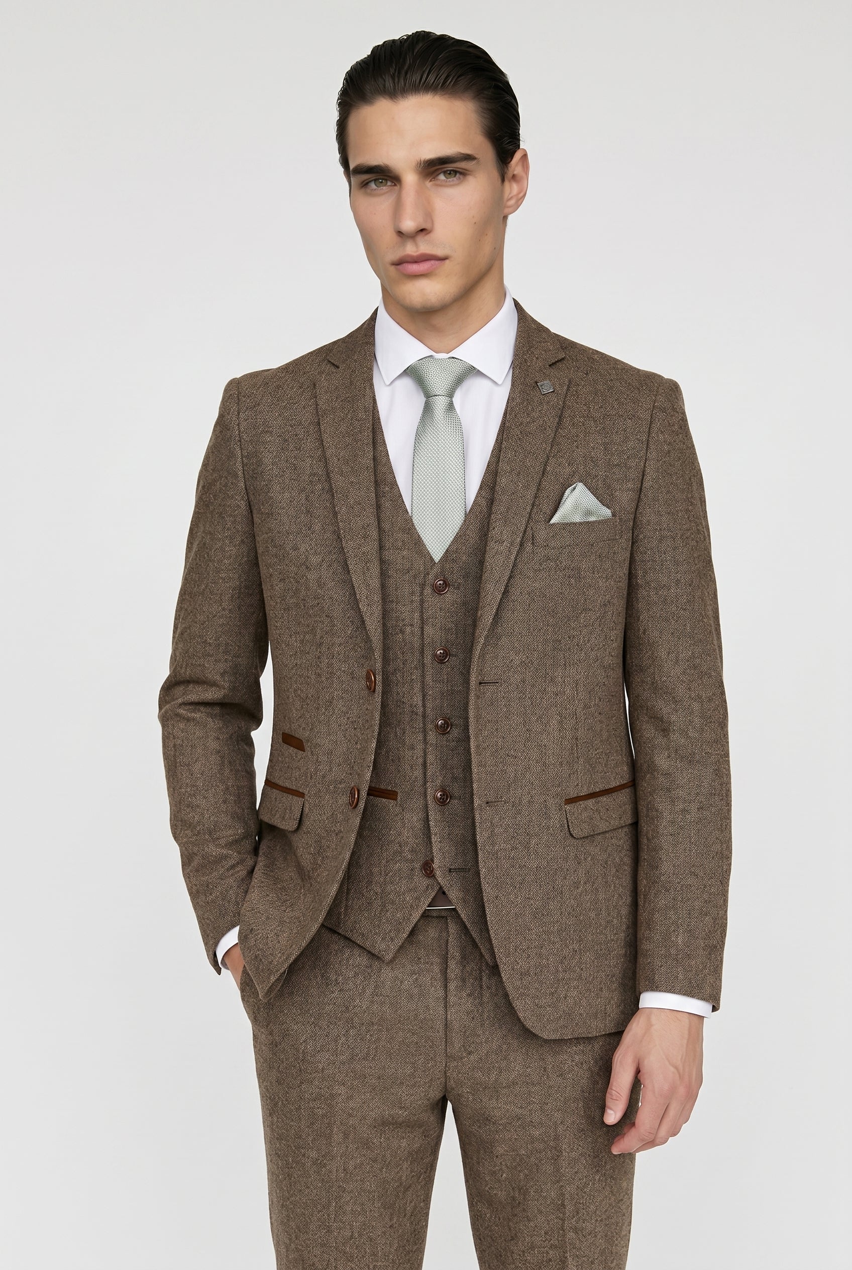 Oscar Brown Tweed Three Piece Suit
