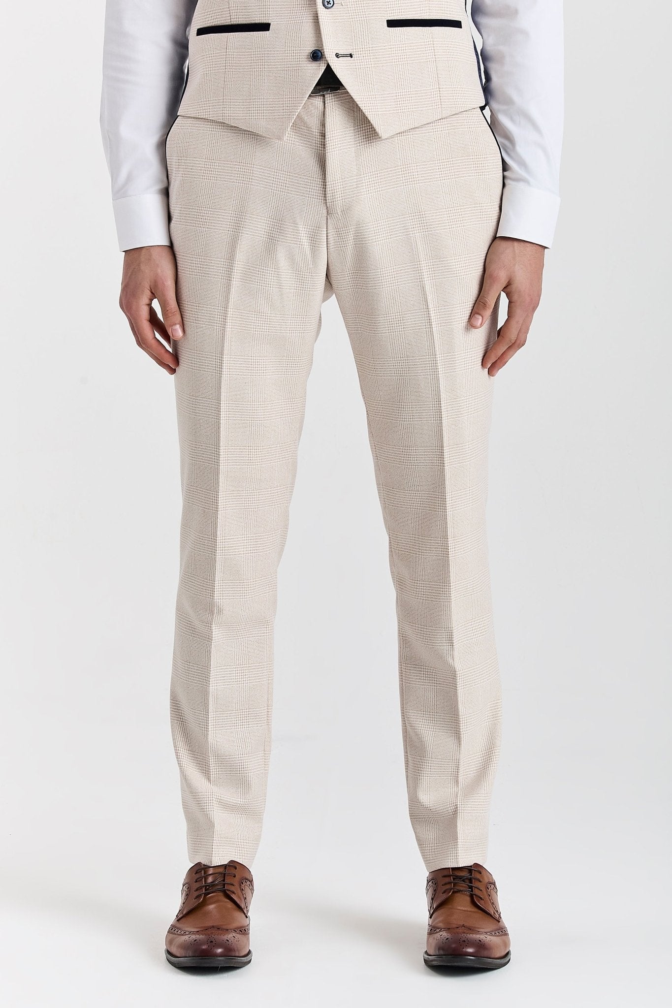 Regent Cream Check Three Piece Suit