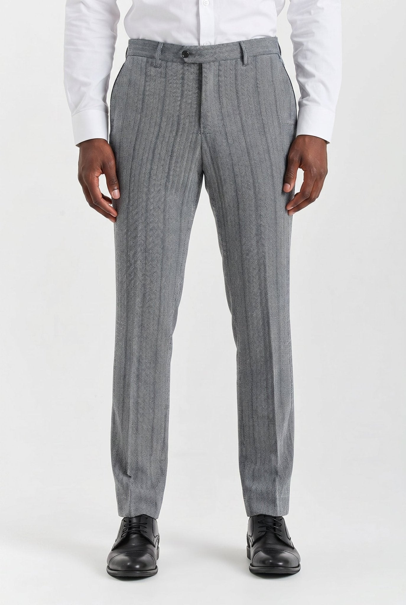 Harris Grey Herringbone Tweed Check Three Piece Suit